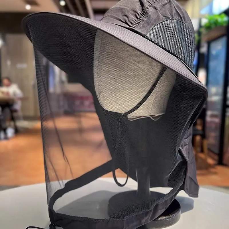 网纱面罩防蚊虫遮阳帽子男女夏季户外大檐防紫外线钓鱼露营登山帽