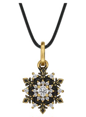 【新品】MONOLOGUE独白欧罗巴狂想雪花复古黄金钻石吊坠MRU244