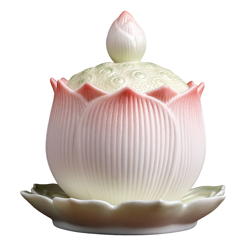 【新品首发】珠光彩陶瓷莲花水杯