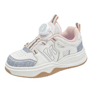 安奈儿女童鞋子板鞋2026新款秋季女孩轻便软底儿童纽扣运动鞋春秋