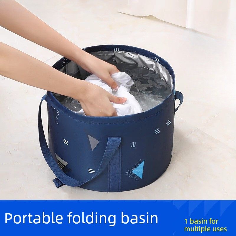 便携式可折叠水盆旅行洗衣神器外出洗衣袋一次性旅游泡脚洗脚水桶