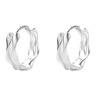 素圈耳环女高级感条纹缕空耳圈独特耳钉女小众设计感纯银针耳饰