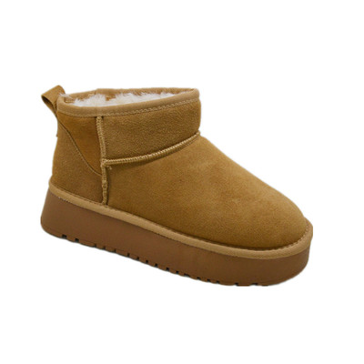 冰洁真皮绒里经典短靴子雪地靴女