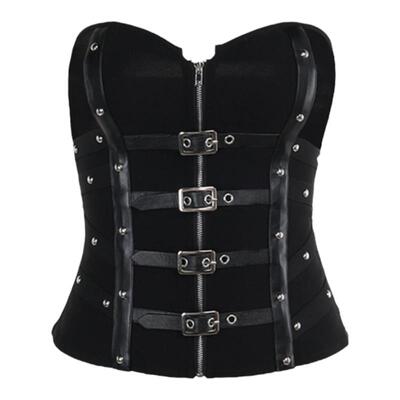 亚文化朋克风鱼骨抹胸机器人上衣