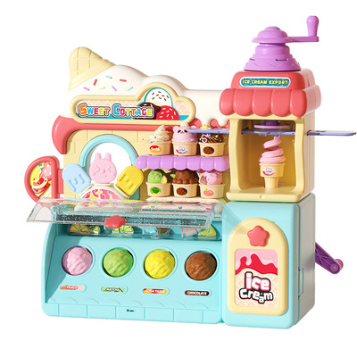儿童仿真雪糕车过家家声光玩具