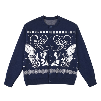 Eu费尔岛慵懒针织开衫毛衣外套