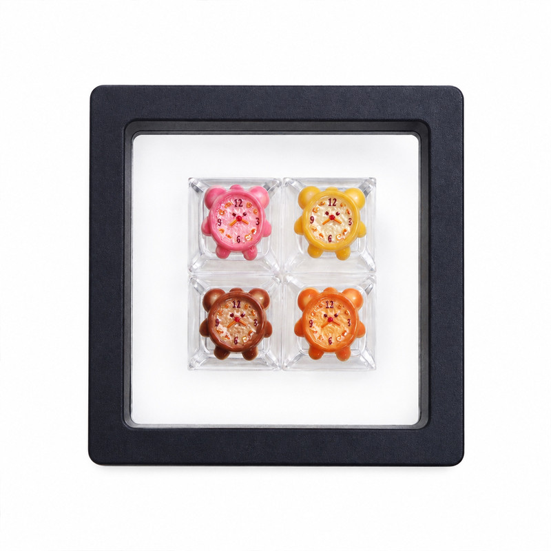 闹钟小熊个性键帽四个装定制透光可爱精致HelloKitty系列diy送礼