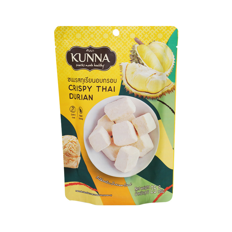 KUNNA榴莲味冻干椰奶块25g泰国代购零食进口休闲网红同款食品糖果