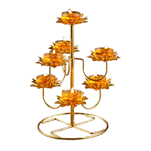 酥油灯座佛具寺庙供奉七星佛堂油灯108盏莲花佛供灯架长明蜡烛台