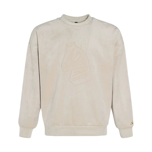 adidas阿迪达斯新年款卫衣26新款男绒面加绒宽松圆领套头衫KE4068