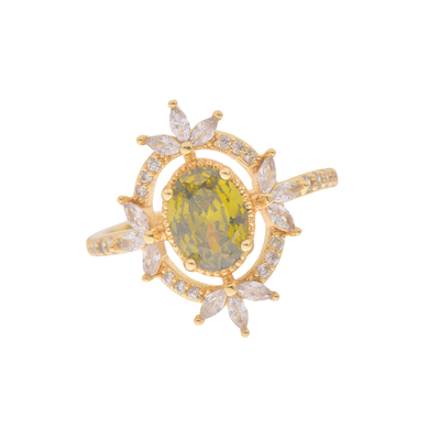 莱茵小镇~宫廷橄榄绿显白戒指