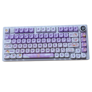 渐变紫兔键帽可爱卡通MOA高度个性创意拼色全套142键适配机械键盘