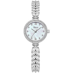 Diroy迪罗伊【情人节礼物】浪漫美人鱼手表女士镶钻腕表送女友