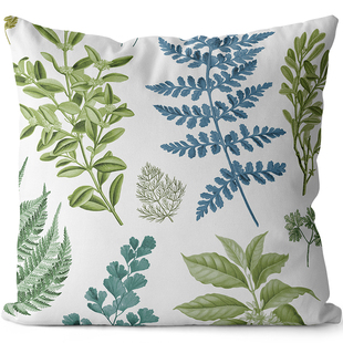 美式现代简约风抱枕植物几何图案棉麻靠垫床头靠枕套沙发腰枕定制