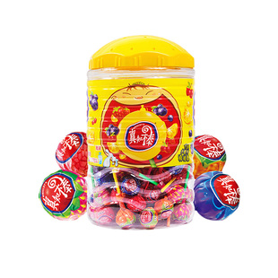 真知棒什锦水果味棒棒糖桶装儿童解馋糖果零食草莓味传统糖果喜糖