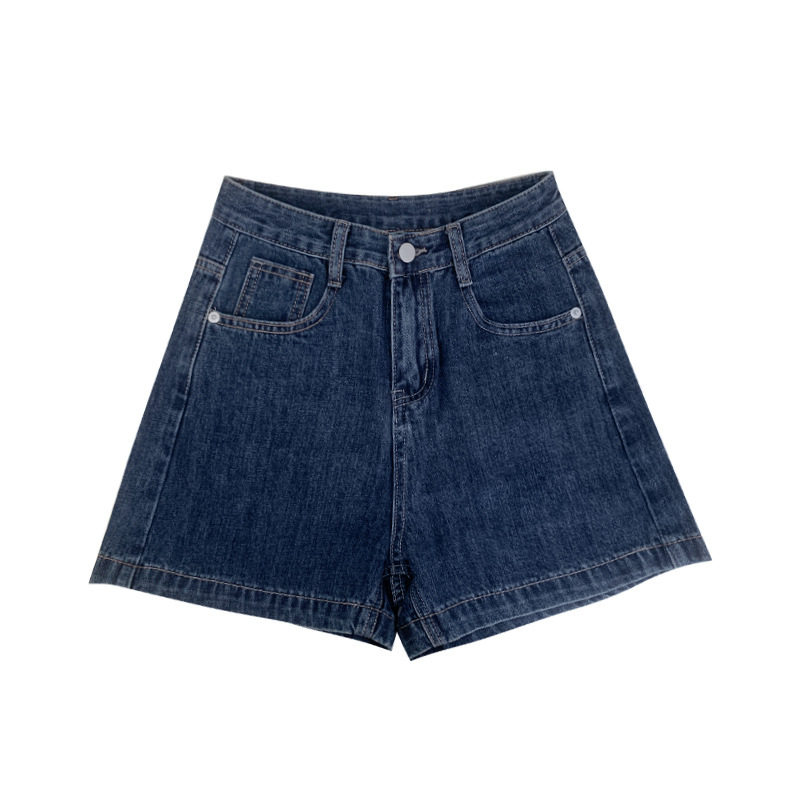 夏季高腰阔腿牛仔短裤女修身显瘦