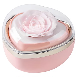 创意旋转玫瑰花爱心首饰礼盒精美项链盒高档戒指包装盒七夕情人节