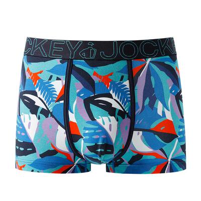 jockey【特惠清仓】男士内裤四角印花棉莫代尔平角内裤柔软男短裤