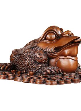 招财进宝大金蟾紫铜手工艺品