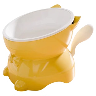 猫碗护颈斜口不黑下巴猫食盆猫咪饭碗水碗防打翻猫碗不锈钢猫猫碗