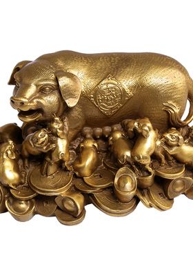 纯铜摆件客厅装饰品生肖猪