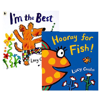 Maisy Lucy Cousins 小鼠波波作者作品 2册代表作合售 I'm the Best/Hooray for Fish 英文原版