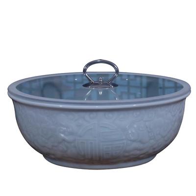 陶釉下彩加高和面盆揉面盆