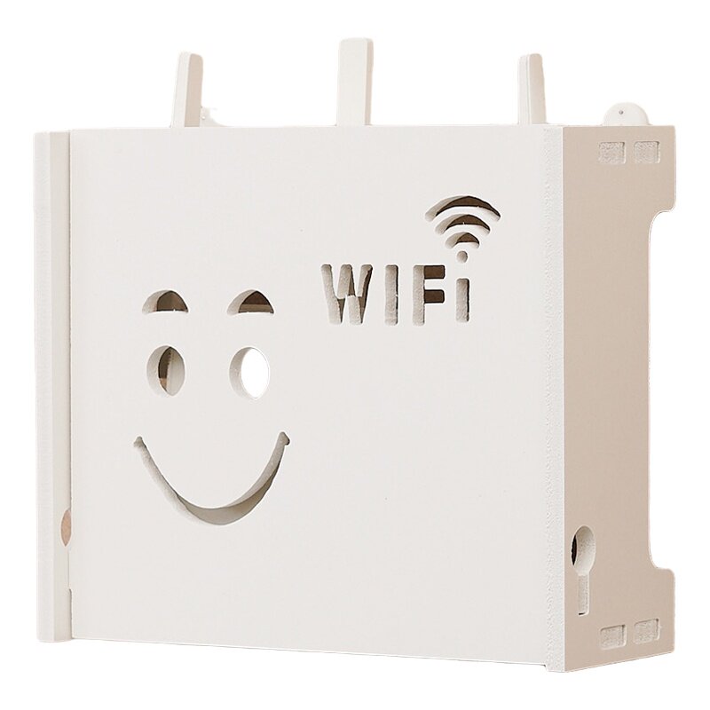 免打孔无线路由器WiFi置物架壁挂猫装饰客厅遮挡箱电线插座收纳盒