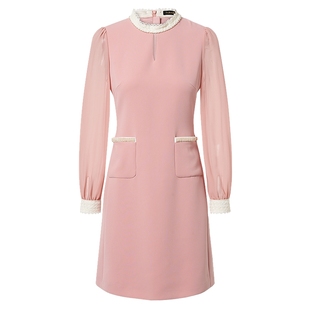 【进口三醋酸】La Koradior拉珂蒂春季早长袖连衣裙收腰长袖短裙