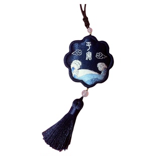 手工刺绣平安福diy材料包送男友车挂饰手绣平安符香囊挂件自绣