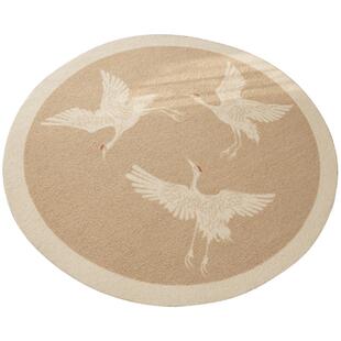 他家“麦穗结”圆形羊毛地毯中国风客厅卧室女孩衣帽间高级床边毯