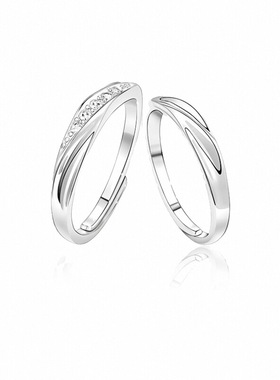 共渡爱河纯银戒指情侣款S999银