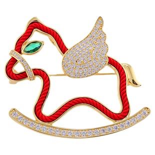 红绳载运飞马送吉本命年仪式感胸针新年礼物寓意好物胸花别针配饰