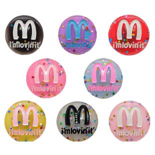 Mkop洞洞鞋配饰鞋扣配件炫彩水晶M豆鞋花装饰扣适配Cross/Crocs