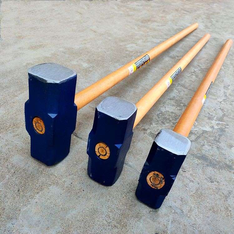 加长版1.2米1.4米木柄大锤 碳钢锻打八角锤装修砸墙18p锤子大锤头