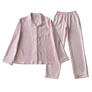 秋冬高个子女生175睡衣睡裤加长版套装粉色条纹薄绒家居服胖高个