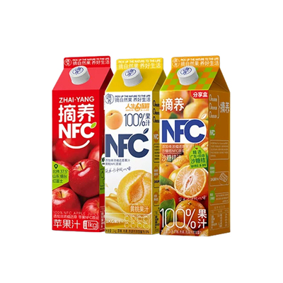 临期摘养100%NFC水果汁原浆饮料整箱橙胡萝卜汁葡萄饮品黄桃梨汁