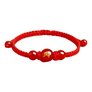 普陀山2026马年本命年红手绳红玛瑙岁太化护身吉祥佩戴物红绳手链