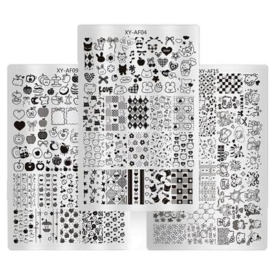 美甲星星格纹印花钢板