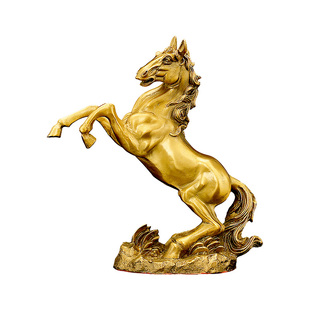 1小跃马摆件吉祥物客厅玄关办公室招财装饰品马到成功铜马店铺