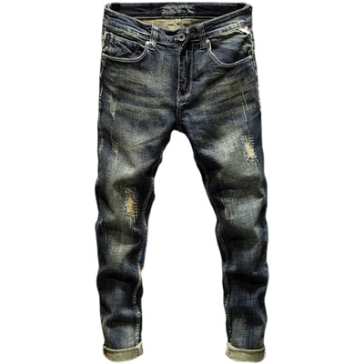 高端韩版潮流秋冬时尚印花牛仔裤