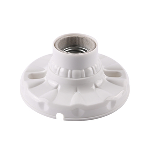 家用E27E14螺口明暗装白色灯座防水灯头LED灯泡底座带开关插头座