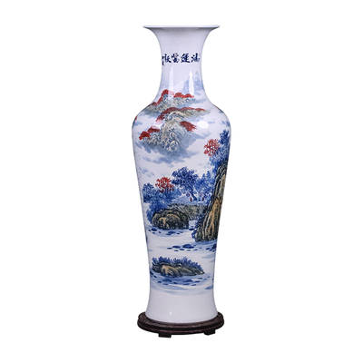 鸿运当头手绘陶瓷大花瓶景德镇客厅别墅酒店开业落地摆件乔迁送礼