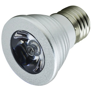 E27射灯螺口七彩自动变光变色3W遥控红蓝光220V小夜灯LED聚光灯泡