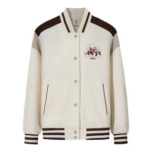 【关晓彤同款】安踏美式复古棒球服外套女新款刺绣夹克162618714S