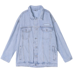 GOGOSOON工装牛仔夹克外套男春秋美式复古潮牌水洗休闲青少年Q