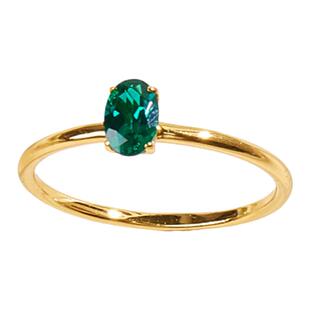 [三原色]绿宝石 925银镶嵌祖母绿戒指0.5克拉ins精致百搭单身尾戒