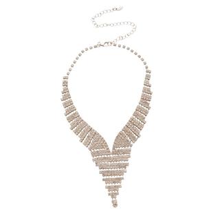 夸张礼服流苏闪亮水钻项链戒指耳钉手链四件套婚纱新娘配饰女轻奢