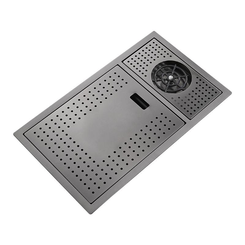 韋普304不銹鋼吧臺隱形小水槽單槽蓋板高壓洗杯器隱藏中島洗菜盆