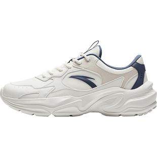 安踏革面舒适复古跑步鞋男鞋冬季潮流百搭皮面耐磨防滑运动鞋子